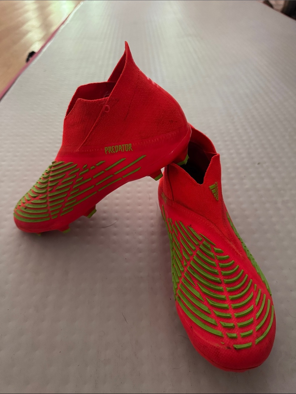 adidas Kids' Soccer Cleats with Green Grip